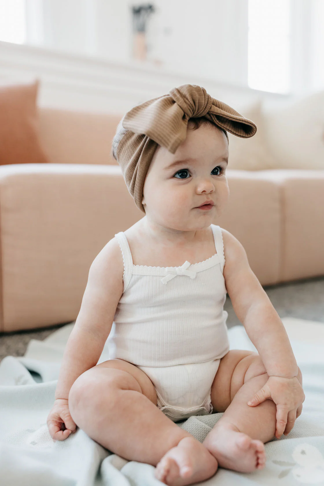 Organic Cotton Modal Singlet Bodysuit  - Milk - Image 7